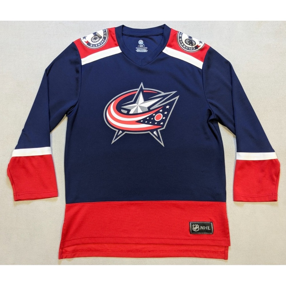 Columbus Blue Jackets Jersey Mens Medium Shirt NHL Hockey Long Sleeve Cannon